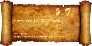 Hartstein Tünde névjegykártya